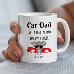 custom 'car dad' mug, personalized gift for gearhead, car lover, for him, motorbike & automotive mechanic, men birthday,