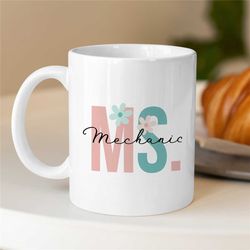 custom mechanics initials mug, personalized gift for gearhead, car lover dad, for him, motorbike & automotive mechanic,