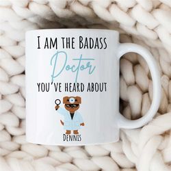 custom doctor mug, personalized general physician gift, unique gyn cup, medical intern, med grad present, student, cardi