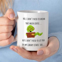 Cute Reading Snake Librarian Mug, Gift for Library staff, Cup for Bookworms, Reader, Coworker, Birthday, Appreciation, N
