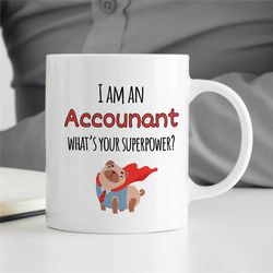accountant superpower dog mug, animal lover cpa appreciation gift, awesome accountant, bookkeeper mom, financial advisor