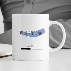 ski winter mug, ski joke present for husband, funny ski mug for him/her, skiing dad mug, birthday present for freerider,