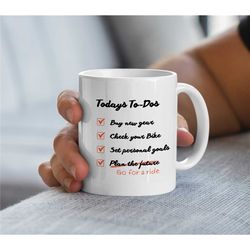 cyclist mug, gift for bikers, gift for cyclists, training mug for him, birthday present, mountain lover cup, rider mug,