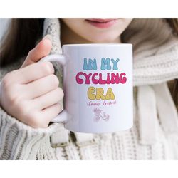 customizable bicycle mug gift, personalized cyclist gift, custom bicycling mug, bike-themed father's day gift, unique bi