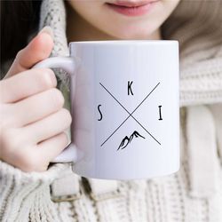 snow lover mug, ski mug for boyfriend, apres ski accessories for men, winter enthusiast cup for dad, freerider mug, slop