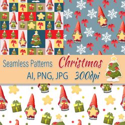 christmas seamless patterns