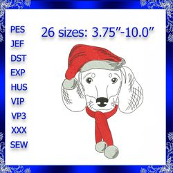 dachshund santa embroidery design christmas dachshund machine embroidery design christmas dog pug embroidery pet embroid