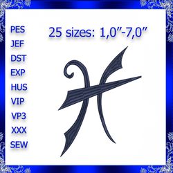 zodiac pisces embroidery design pisces astrology machine embroidery pisces zodiac embroidery design fishy symbol