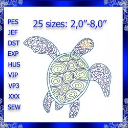 sea turtle embroidery design preppy turtle machine embroidery beach embroidery sea turtle summer embroidery baby embroid