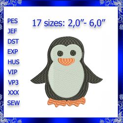 mini penguin embroidery design tiny penguin machine embroidery design happy little penguin embroidery design penguin 1