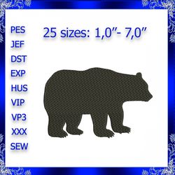 bear machine embroidery design bear silhouette embroidery design grizzly embroidery design grizzly mini embroidery grizz