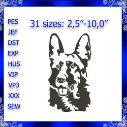 german shepherd embroidery design instant download machine embroidery design german shepherd head embroidery design