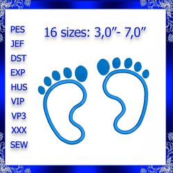 baby footprints applique embroidery foot prints machine embroidery designs baby footprints applique instant download