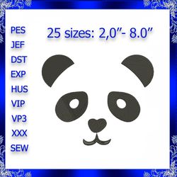 panda machine embroidery design panda face embroidery panda bear embroidery design animal face embroidery design panda