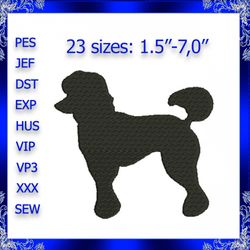 poodle silhouette machine embroidery design instant download puppy embroidery design dog poodle embroidery design silhou