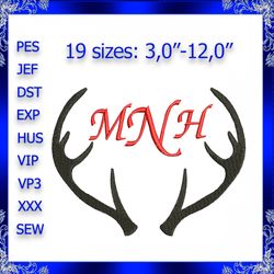 antler machine embroidery design antler monogram embroidery antlers monogram deer horn of deer monogram embroidery