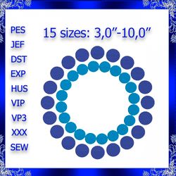 circle frame machine embroidery design circle frame fill embroidery round frame dots frame embroidery design monogram