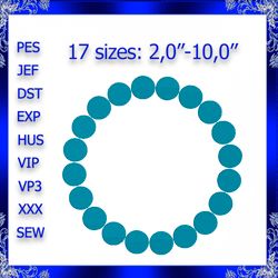 circle frame embroidery design circle frame fill embroidery round frame dots frame embroidery design monogram