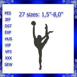 gymnast embroidery design gymnastic embroidery gymnastics silhouette embroidery sport embroidery design instant download