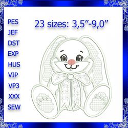 bunny applique machine embroidery design instant download easter bunny machine embroidery