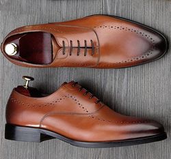 men's handmade luxury brand man wedding shoes genuine leather dress oxfords shoes men