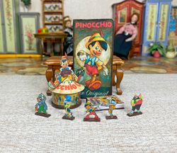 tutorial. miniature set of accessories in the style of pinocchio. dollhouse miniature.