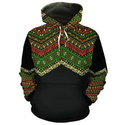 african pattern rbg hoodie, african hoodie for men women