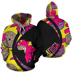 ankara cloth - protea hoodie - circle style, african hoodie for men women
