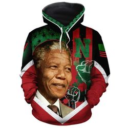 African American Flag Nelson Mandela Hoodie, African Hoodie For Men Women