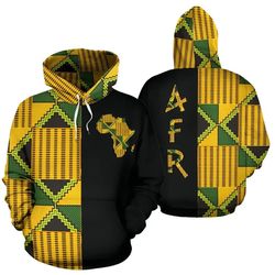 kente cloth - apremoo the half hoodie, african hoodie for men women