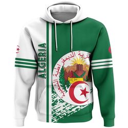 Algeria Quarter Style Hoodie, African Hoodie For Men Women