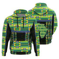 verdurous kente hoodie, african hoodie for men women