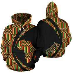 kente cloth - ambesonne hoodie - circle style, african hoodie for men women