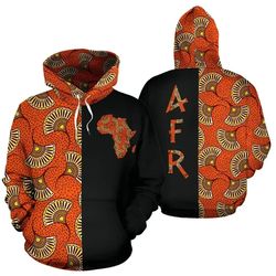 ankara cloth - african flora the half hoodie, african hoodie for men women