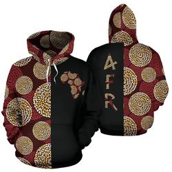 ankara cloth - brown the half hoodie, african hoodie for men women