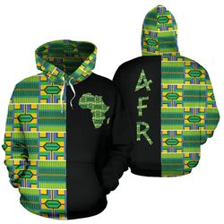 kente cloth - verdurous the half hoodie, african hoodie for men women