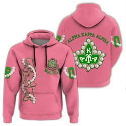 aka sorority pearl pink hoodie, african hoodie for men women