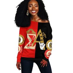 alpha phi alpha delta sigma theta couple offshoulder, african women off shoulder for women