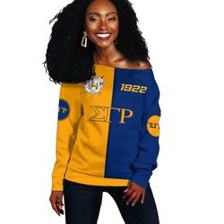 sigma gamma rho women off shoulder sweatshirt cycle style, african women off shoulder for women