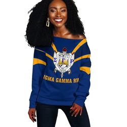 sigma gamma rho women off shoulder sweatshirt tusk style, african women off shoulder for women