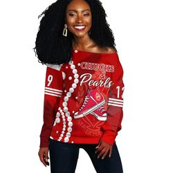 chuck delta sigma theta pearls women off shoulder, african women off shoulder for women