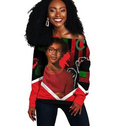 african american flag claudette colvin women off shoulder, african women off shoulder for women