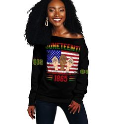 juneteenth day flag off shoulder, african women off shoulder for women