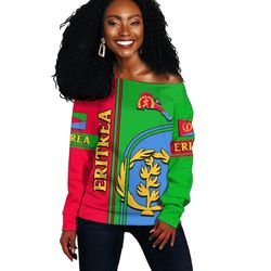 eritrea flag women's off shoulder, african women off shoulder for women