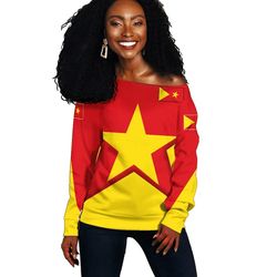 tigray flag star women's off shoulder, african women off shoulder for women