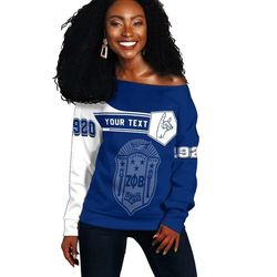 personalised zeta phi beta women off shoulder sweatshirt simple style, african women off shoulder for women