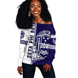 zeta phi beta women off shoulder sweatshirt quarter style, african women off shoulder for women