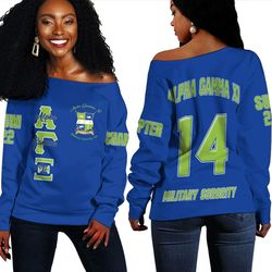 alpha gamma xi off shoulder sweaters 01, african women off shoulder for women