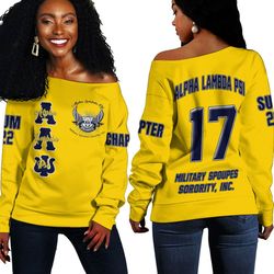 alpha lambda psi spouses off shoulder sweaters, african women off shoulder for women