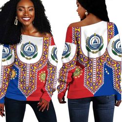 cape verde dashiki off shoulder sweater, african women off shoulder for women